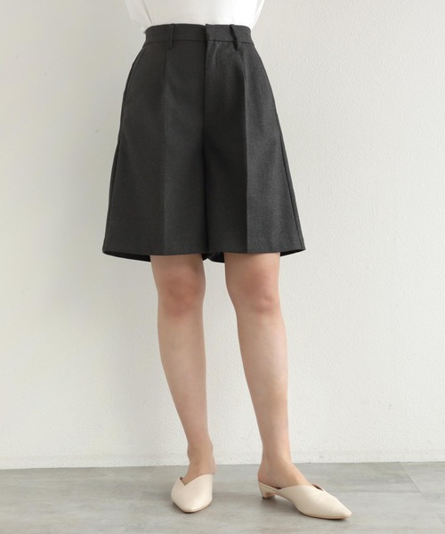 andme（アンドミー）の「フェイクウールショートパンツ（その他パンツ・レディース・チャコールグレー/ブラック/ブラウン/オフホワイト/ラベンダー・M/L）」の6枚目の写真