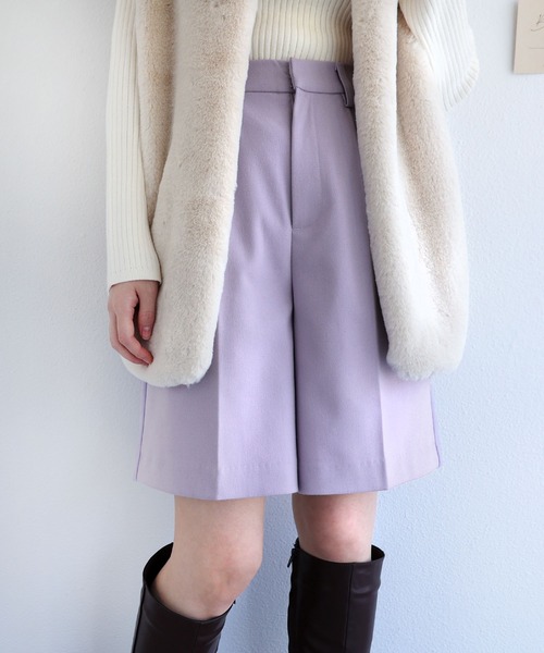 andme（アンドミー）の「フェイクウールショートパンツ（その他パンツ・レディース・チャコールグレー/ブラック/ブラウン/オフホワイト/ラベンダー・M/L）」の21枚目の写真