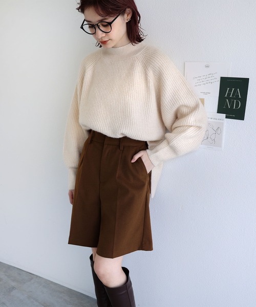 andme（アンドミー）の「フェイクウールショートパンツ（その他パンツ・レディース・チャコールグレー/ブラック/ブラウン/オフホワイト/ラベンダー・M/L）」の18枚目の写真