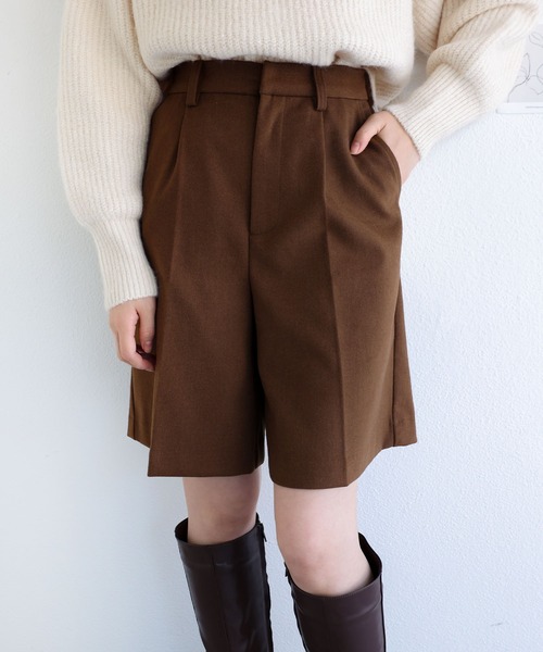 andme（アンドミー）の「フェイクウールショートパンツ（その他パンツ・レディース・チャコールグレー/ブラック/ブラウン/オフホワイト/ラベンダー・M/L）」の16枚目の写真