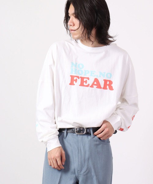 MIXXDAVID(ミックスディビッド)の「mixxdavid NO HOPE NO FEAR ロンT(Tシャツ/カットソー・メンズ・ホワイト/ブルー・FREE)」の1枚目の写真