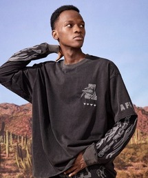 A'GEM/9 × .kom『A FEW GOOD KIDS/ア フュー グッド キッズ』FLAME OVERDYED LONG SLEEVE/フレーム オーバーダイ 長袖 ロングスリーブ Tシャツ