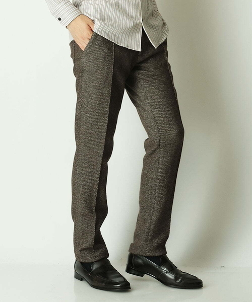MICHEL KLEIN HOMME (ミッシェルクランオム)の「スエットデニムスラックスパンツ(スウェットパンツ・メンズ・ブラウン/ネイビー/グレー・MEDIUM/LARGE/X-LARGE)」の1枚目の写真