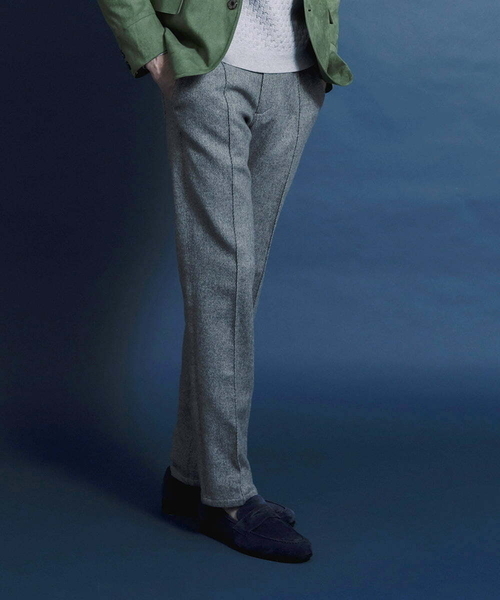 MICHEL KLEIN HOMME (ミッシェルクランオム)の「スエットデニムスラックスパンツ(スウェットパンツ・メンズ・ブラウン/ネイビー/グレー・MEDIUM/LARGE/X-LARGE)」の2枚目の写真