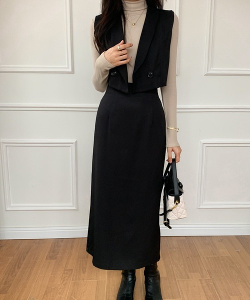 セール】ショート丈テーラージレ＆ハイウエストタイトスカート