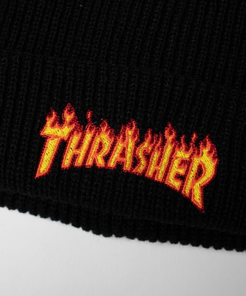 THRASHER（スラッシャー）の「WEGO/THRASHER FLAME LOGO アクリルビーニー（ニットキャップ/ビーニー・メンズ・ブラック・FREE）」の6枚目の写真