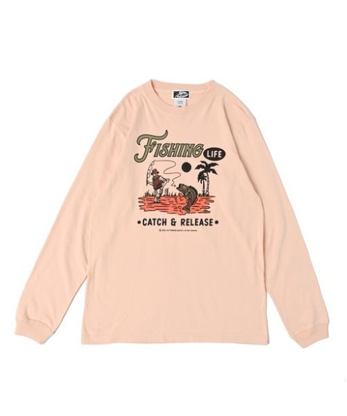 NOTHINKER(ノーシンカー)の「FISHING LIFE long T-shirt(Tシャツ/カットソー・メンズ・ブルー/ナチュラル/ピンク系その他・LARGE/X-LARGE/MEDIUM)」の3枚目の写真