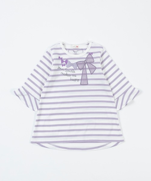 KP（ケーピー）の「リボンアップリケ天竺ボーダー柄7分袖チュニック(100～130)（チュニック・キッズ・パープル/ブルー系その他・100cm/110cm/120cm/130cm）」の11枚目の写真