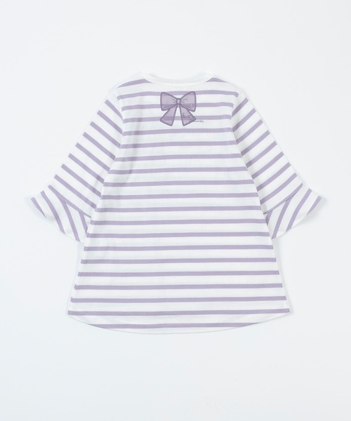 KP（ケーピー）の「リボンアップリケ天竺ボーダー柄7分袖チュニック(100～130)（チュニック・キッズ・パープル/ブルー系その他・100cm/110cm/120cm/130cm）」の14枚目の写真