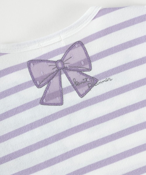 KP（ケーピー）の「リボンアップリケ天竺ボーダー柄7分袖チュニック(100～130)（チュニック・キッズ・パープル/ブルー系その他・100cm/110cm/120cm/130cm）」の15枚目の写真