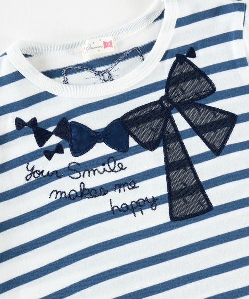 KP（ケーピー）の「リボンアップリケ天竺ボーダー柄7分袖チュニック(100～130)（チュニック・キッズ・パープル/ブルー系その他・100cm/110cm/120cm/130cm）」の17枚目の写真