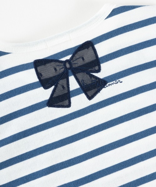 KP（ケーピー）の「リボンアップリケ天竺ボーダー柄7分袖チュニック(100～130)（チュニック・キッズ・パープル/ブルー系その他・100cm/110cm/120cm/130cm）」の19枚目の写真