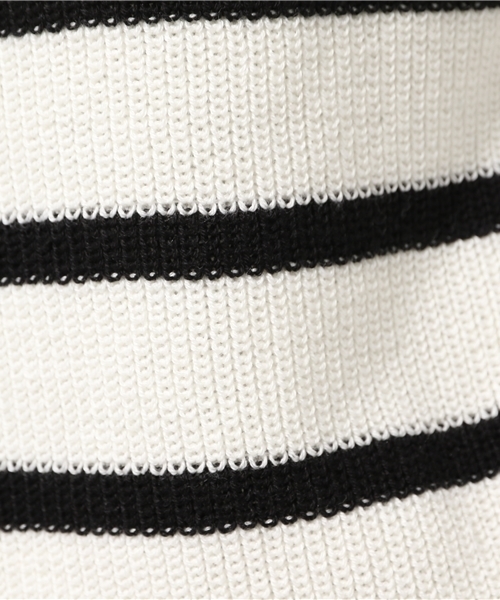 Ray BEAMS（レイビームス）の「Ray BEAMS / ボーダー サイドリボンノースリーブ（ニット/セーター・レディース・オフホワイト/ネイビー・ONE SIZE）」の10枚目の写真