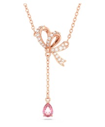SWAROVSKI | 【公式】【スワロフスキー】Volta Yペンダント, リボン, ピンク, ローズゴールドトーン・プレーティング(ネックレス)