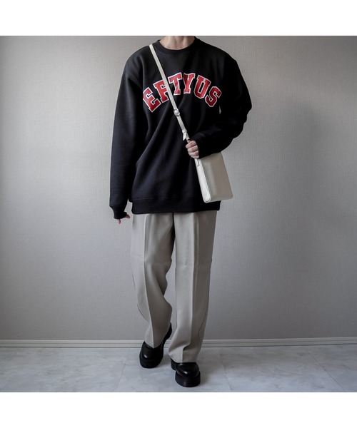 INTER FACTORY（インターファクトリー）の「【eftyus / エフティウス 】カレッジロゴスウェット（スウェット・メンズ・グリーン/ブラック/グレー・S/M/L）」の7枚目の写真