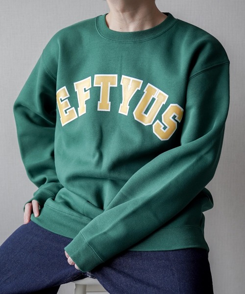 INTER FACTORY（インターファクトリー）の「【eftyus / エフティウス 】カレッジロゴスウェット（スウェット・メンズ・グリーン/ブラック/グレー・S/M/L）」の4枚目の写真