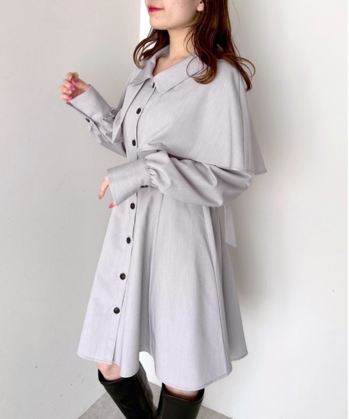 OLIVE des OLIVE しおん 3wayミニワンピース グレー OLIVE des OLIVE（オリーブデオリーブ）の「3wayドッキング