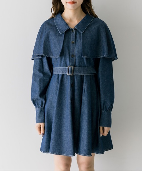 OLIVE des OLIVE（オリーブデオリーブ）の「ケープ付きミニワンピース