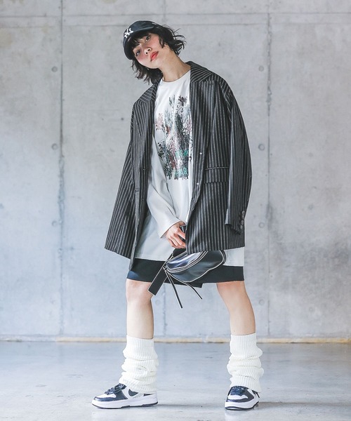 PAGEBOY(ページボーイ)の「シュレッダーフラワーロンT(Tシャツ/カットソー・レディース・ネイビー/ブラック/オフホワイト・FREE)」の8枚目の写真
