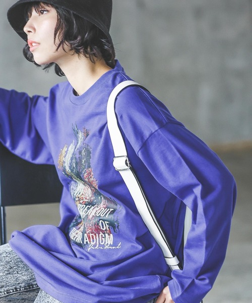 PAGEBOY(ページボーイ)の「シュレッダーフラワーロンT(Tシャツ/カットソー・レディース・ネイビー/ブラック/オフホワイト・FREE)」の12枚目の写真