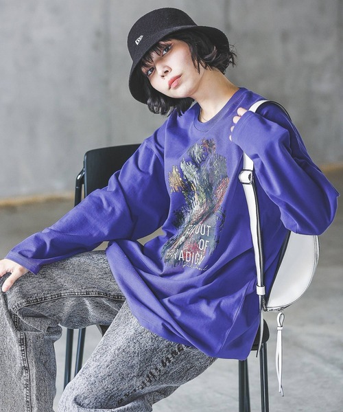 PAGEBOY(ページボーイ)の「シュレッダーフラワーロンT(Tシャツ/カットソー・レディース・ネイビー/ブラック/オフホワイト・FREE)」の13枚目の写真