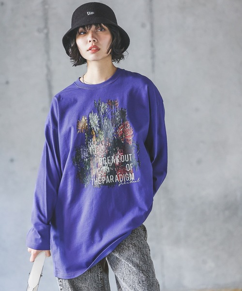 PAGEBOY(ページボーイ)の「シュレッダーフラワーロンT(Tシャツ/カットソー・レディース・ネイビー/ブラック/オフホワイト・FREE)」の14枚目の写真