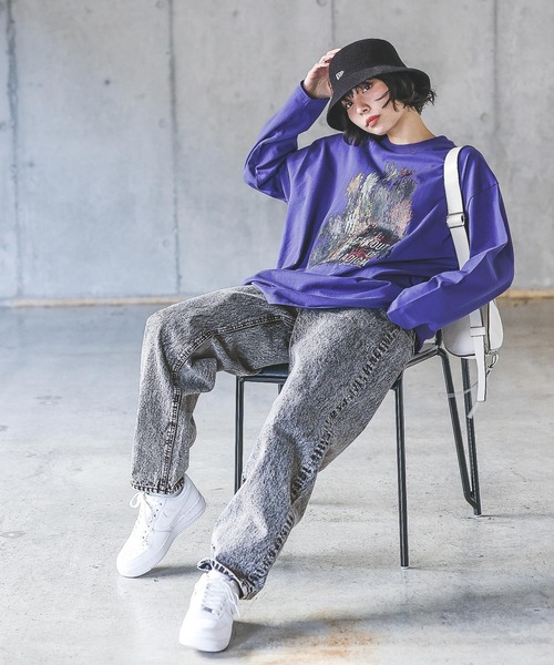 PAGEBOY(ページボーイ)の「シュレッダーフラワーロンT(Tシャツ/カットソー・レディース・ネイビー/ブラック/オフホワイト・FREE)」の15枚目の写真