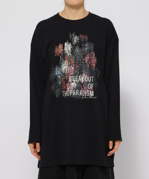 PAGEBOY(ページボーイ)の「シュレッダーフラワーロンT(Tシャツ/カットソー・レディース・ネイビー/ブラック/オフホワイト・FREE)」の16枚目の写真