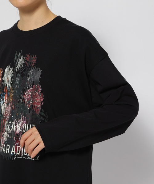 PAGEBOY(ページボーイ)の「シュレッダーフラワーロンT(Tシャツ/カットソー・レディース・ネイビー/ブラック/オフホワイト・FREE)」の21枚目の写真