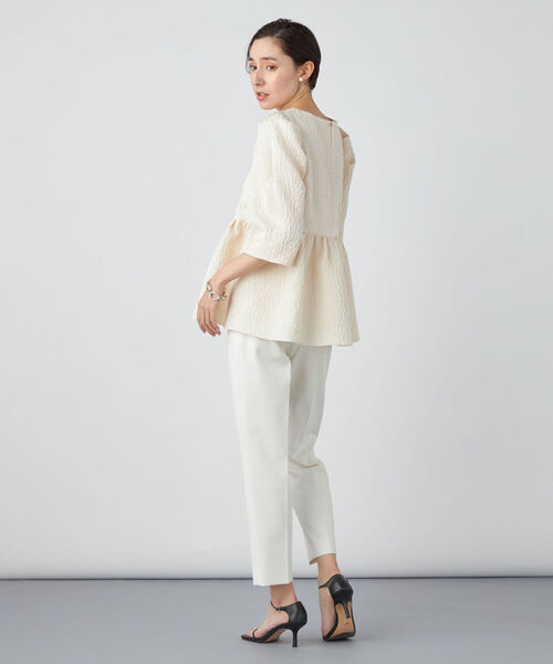NOLLEY’S Sophi（ノーリーズソフィ）の「リップルマトラッセペプラムブラウス（シャツ/ブラウス・レディース・ブラック/オフホワイト・38）」の6枚目の写真