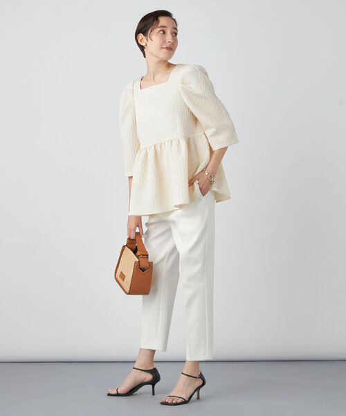 NOLLEY’S Sophi（ノーリーズソフィ）の「リップルマトラッセペプラムブラウス（シャツ/ブラウス・レディース・ブラック/オフホワイト・38）」の7枚目の写真