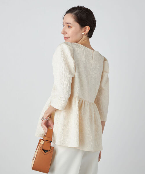 NOLLEY’S Sophi（ノーリーズソフィ）の「リップルマトラッセペプラムブラウス（シャツ/ブラウス・レディース・ブラック/オフホワイト・38）」の12枚目の写真
