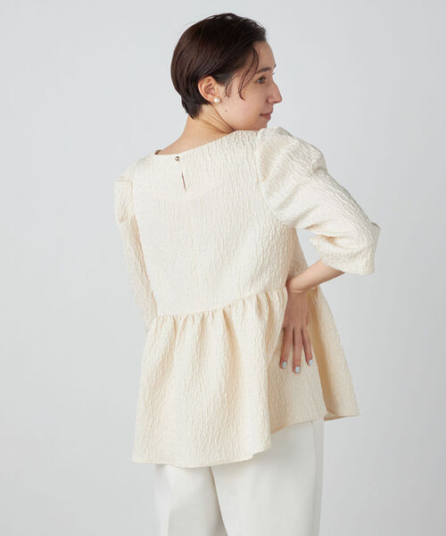 NOLLEY’S Sophi（ノーリーズソフィ）の「リップルマトラッセペプラムブラウス（シャツ/ブラウス・レディース・ブラック/オフホワイト・38）」の13枚目の写真
