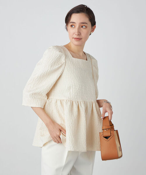 NOLLEY’S Sophi（ノーリーズソフィ）の「リップルマトラッセペプラムブラウス（シャツ/ブラウス・レディース・ブラック/オフホワイト・38）」の14枚目の写真