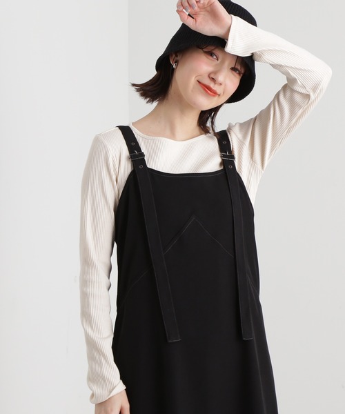N.（N. Natural Beauty Basic）（エヌエヌナチュラルビューティーベーシック）の「◆三角テレコボートネックカットソー（Tシャツ/カットソー・レディース・モカ/ブラック/オフホワイト・MEDIUM）」の2枚目の写真