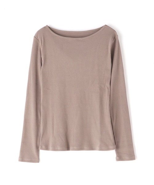 N.（N. Natural Beauty Basic）（エヌエヌナチュラルビューティーベーシック）の「◆三角テレコボートネックカットソー（Tシャツ/カットソー・レディース・モカ/ブラック/オフホワイト・MEDIUM）」の16枚目の写真