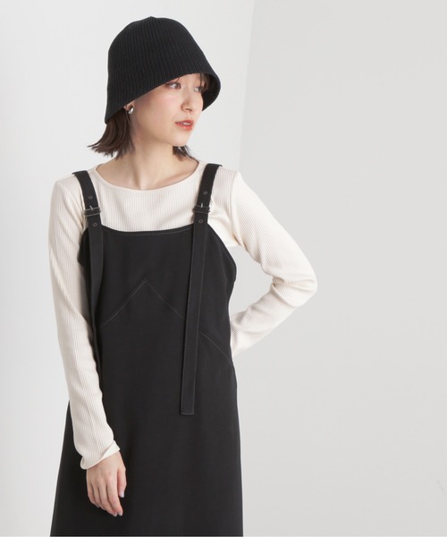 N.（N. Natural Beauty Basic）（エヌエヌナチュラルビューティーベーシック）の「◆三角テレコボートネックカットソー（Tシャツ/カットソー・レディース・モカ/ブラック/オフホワイト・MEDIUM）」の7枚目の写真