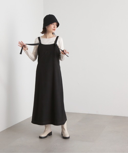 N.（N. Natural Beauty Basic）（エヌエヌナチュラルビューティーベーシック）の「◆三角テレコボートネックカットソー（Tシャツ/カットソー・レディース・モカ/ブラック/オフホワイト・MEDIUM）」の8枚目の写真