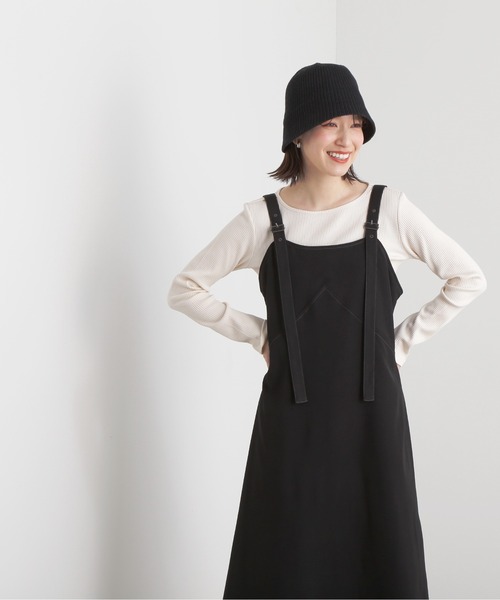 N.（N. Natural Beauty Basic）（エヌエヌナチュラルビューティーベーシック）の「◆三角テレコボートネックカットソー（Tシャツ/カットソー・レディース・モカ/ブラック/オフホワイト・MEDIUM）」の10枚目の写真
