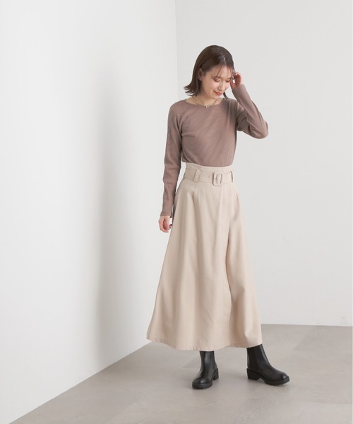 N.（N. Natural Beauty Basic）（エヌエヌナチュラルビューティーベーシック）の「◆三角テレコボートネックカットソー（Tシャツ/カットソー・レディース・モカ/ブラック/オフホワイト・MEDIUM）」の13枚目の写真
