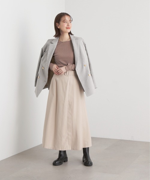 N.（N. Natural Beauty Basic）（エヌエヌナチュラルビューティーベーシック）の「◆三角テレコボートネックカットソー（Tシャツ/カットソー・レディース・モカ/ブラック/オフホワイト・MEDIUM）」の14枚目の写真