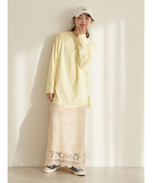 AMERICAN HOLIC（アメリカンホリック）の「カラフルラウンドカットプルオーバー①（Tシャツ/カットソー・レディース・ピンク/ラベンダー/イエロー系その他/ミント/ライトイエロー/オフホワイト/サックスブルー/イエロー・L/M）」の14枚目の写真