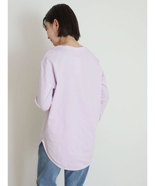 AMERICAN HOLIC（アメリカンホリック）の「カラフルラウンドカットプルオーバー①（Tシャツ/カットソー・レディース・ピンク/ラベンダー/イエロー系その他/ミント/ライトイエロー/オフホワイト/サックスブルー/イエロー・L/M）」の15枚目の写真