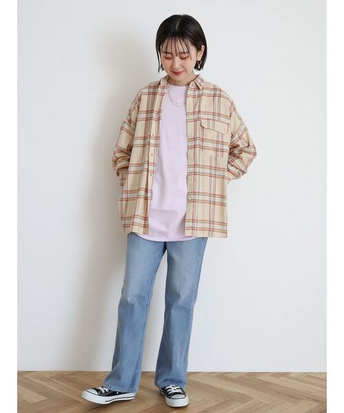 AMERICAN HOLIC（アメリカンホリック）の「カラフルラウンドカットプルオーバー①（Tシャツ/カットソー・レディース・ピンク/ラベンダー/イエロー系その他/ミント/ライトイエロー/オフホワイト/サックスブルー/イエロー・L/M）」の16枚目の写真