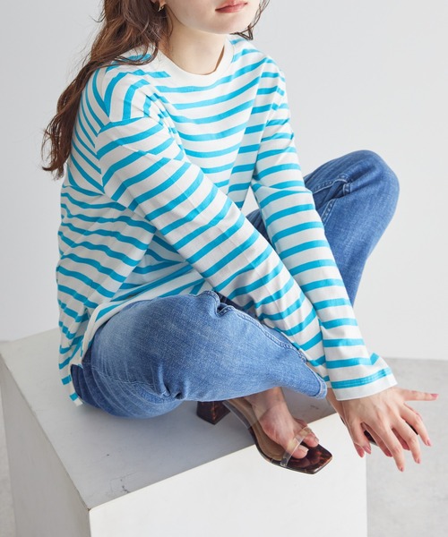 AMERICAN HOLIC（アメリカンホリック）の「カラフルラウンドカットプルオーバー①（Tシャツ/カットソー・レディース・ピンク/ラベンダー/イエロー系その他/ミント/ライトイエロー/オフホワイト/サックスブルー/イエロー・L/M）」の4枚目の写真