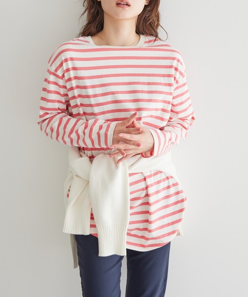 AMERICAN HOLIC（アメリカンホリック）の「カラフルラウンドカットプルオーバー①（Tシャツ/カットソー・レディース・ピンク/ラベンダー/イエロー系その他/ミント/ライトイエロー/オフホワイト/サックスブルー/イエロー・L/M）」の8枚目の写真