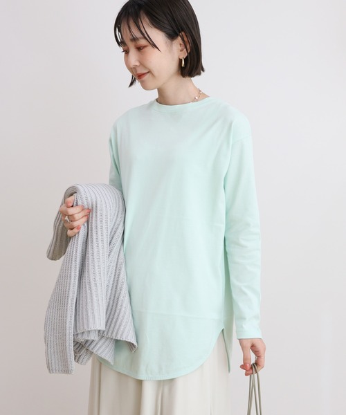 AMERICAN HOLIC（アメリカンホリック）の「カラフルラウンドカットプルオーバー①（Tシャツ/カットソー・レディース・ピンク/ラベンダー/イエロー系その他/ミント/ライトイエロー/オフホワイト/サックスブルー/イエロー・L/M）」の9枚目の写真