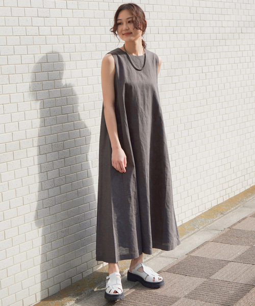 JOINT WORKS(ジョイントワークス)の「リネンコットンノースリワンピース(ワンピース・レディース・ベージュ/グレー/ブルー/ブラック・FREE)」の14枚目の写真