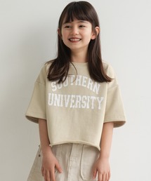 coca（coca）（コカ）の「キッズ 親子お揃いコンパクト丈カレッジロゴスウェット（スウェット・キッズ）」