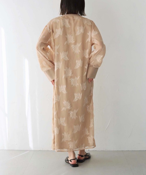 Lant Kalte（ラントカルテ）の「【Lant Kalte】ジャガードシアーリーフアンサンブルワンピース（ワンピース・レディース・ブラック/グリーン/ライトブラウン・M）」の12枚目の写真